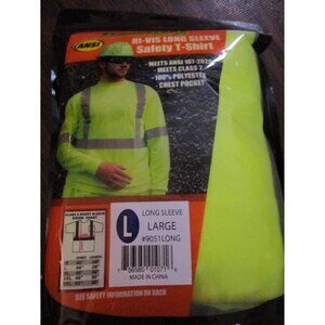 Forester Men's Class 2 High Visibility Yellow Long Sleeve Safety T-Shirt Large